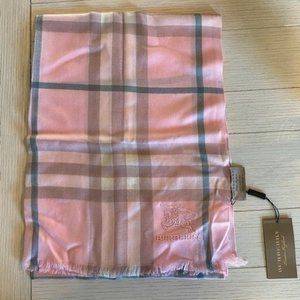 Pink Plaid Burberry Scarf NWT!
